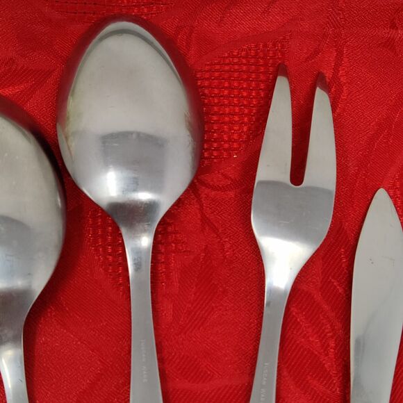 6 Stainless Steel Serving Pieces Floret by Easterling Tuscan Ware Flatware - Picture 11 of 12
